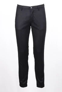 PANTALONE MORO uomo CHINO SLIM IN FLANELLA STRETCH UNITO CON ZIP NERO - Foto 1 di 6