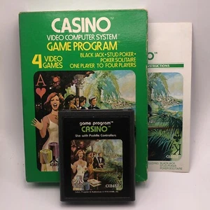 Casino Atari 2600 Video Game Authentic Cartridge Complete CIB - Picture 1 of 8