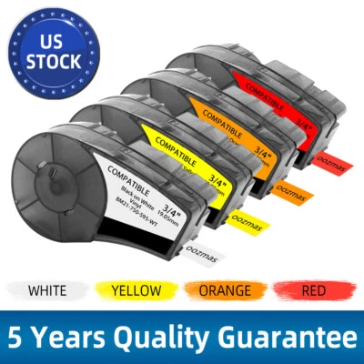 OOZMAS For BMP21-PLUS M21-750-595-WT M21-750-499 Label Cartridge Black/White 3/4"