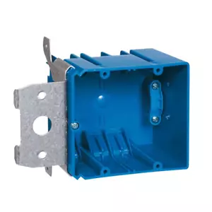2-Gang 34 cu. in. PVC New Work Electrical Box with Adjustable Bracket - Picture 1 of 7