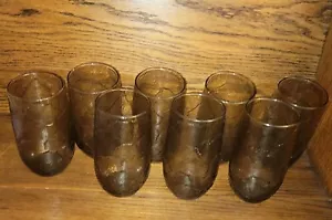 Lot of 8 Vintage Anchor Hocking Large Amber Drinking Glasses Autumn Leaf 28 oz. - Picture 1 of 3