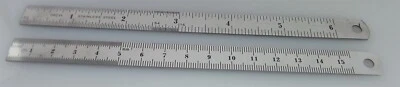 New 6" Pocket Stainless Steel Ruler "Set of Two" Millimeter-Inch TOP SELLER! - Image 1 of 3