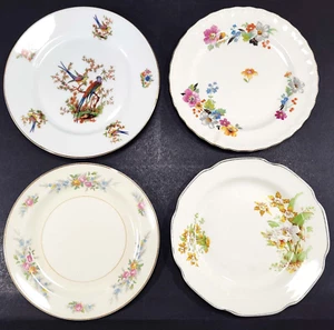 4 platos de ensalada de China vintage desajustados galería pared colección exhibición agrietada - Imagen 1 de 12