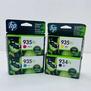 NEW HP 934XL Black 935XL Yellow, Cyan & Magenta Inkjet Cartridges Oct-Dec 2021 - Picture 1 of 6