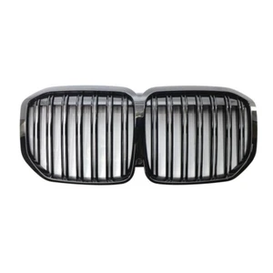 Gloss Black Front Grille For BMW X7 G07 2019 2020 2021 2022 Dual Line - Picture 1 of 8