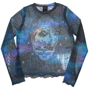 Grateful Dead Women's Long Sleeve T-Shirt Stealy Glitter Ball (Mesh) - Picture 1 of 2