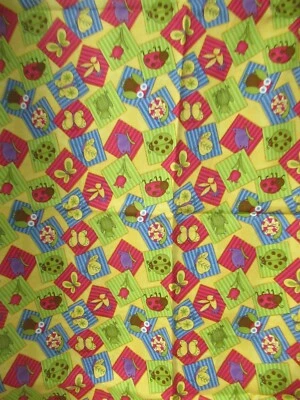 Debbie Mumm   Flower  Frog Butterflies Owls &More  Cotton Fabric  SBTY   By 42"W - Image 1 of 4