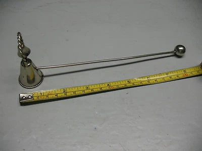VINTAGE  ALPACA J B  CHRISTMAS CANDLE  SNUFFER SILVER  ALLOY  - Image 1 of 3