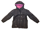 Burton Perception  snowboarding Ski jacket Girls Size XL 14-16 black pink stripe