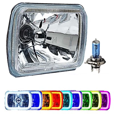 7x6" RGB COB Color Change White Red Blue Green LED Halo Angel Eye Headlight EACH - Image 1 of 4
