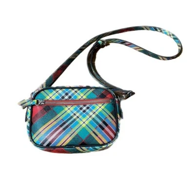 Vivienne Westwood SHUKA TARTAN CAMERA BAG Green Multicolor - Image 1 of 4