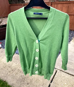 BODEN V-neck cotton cardigan size 8 green colour ---b25a - Picture 1 of 4