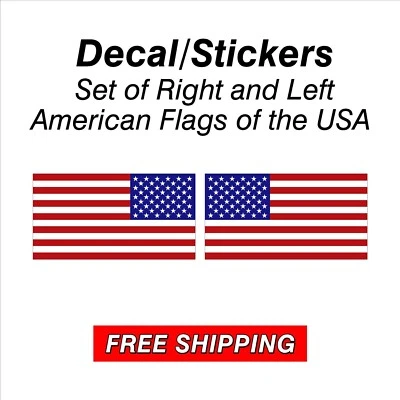 Juego de pegatinas bandera americana derecha e izquierda Foto 1 de 4