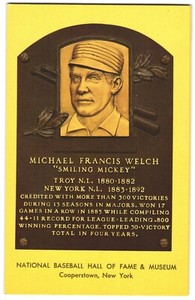 "Smiling Mickey" Welch Yellow Hall of Fame Plaque Postcard