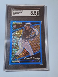 2022 Topps Update #BG-20 Oneil Cruz Black Gold Blue Parallel RC Pirates SGC 8.5