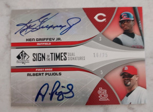 2006 SP Authentic Sign of the Times Ken Griffey JR Albert Pujols Auto 16/25