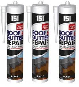 3 x Black Roof & Gutter Leak Repair Sealant Waterproof For Exposed Surfaces. - Picture 1 of 1