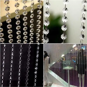 50x Luxury Crystal Chandelier Octagonal Drops on Chain Droplets - Picture 1 of 4