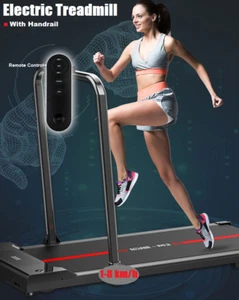 Electric Treadmill Running Machine LCD Display Fitness Walking Pad With Handrail - Picture 1 of 8