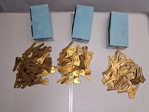 Brass Key Blanks, LOT OF 145. VINTAGE Uncut. THE TAYLOR LINE NEW Locksmith Craft - Picture 1 of 10