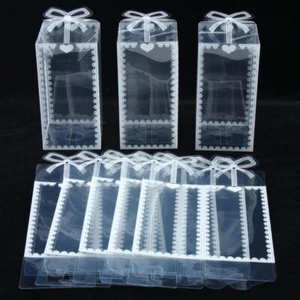 10Pcs Reusable PVC Packing Box Transparent Candy Box  Wedding Party - Picture 1 of 19