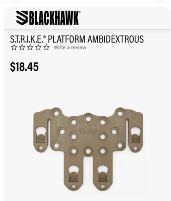 NEW Blackhawk S.T.R.I.K.E. MOLLE / PALS Holster Platform COYOTE TAN MSRP $18.45 - Image 1 of 2