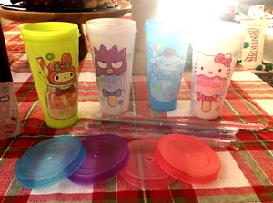 Hello Kitty Farbwechsel Becher Set 4 Pack Neu im Karton 24 Unzen jedes cinnamoroll - Bild 1 von 7