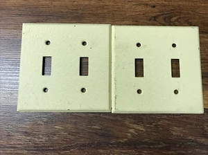2 placas de pared de interruptor de palanca doble beige claro de acero usadas - Imagen 1 de 4