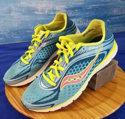 Saucony Sneakers Womens Size 10 Type A5 Aqua Blue Yellow Pink Grid Running Shoes - Image 1 of 4