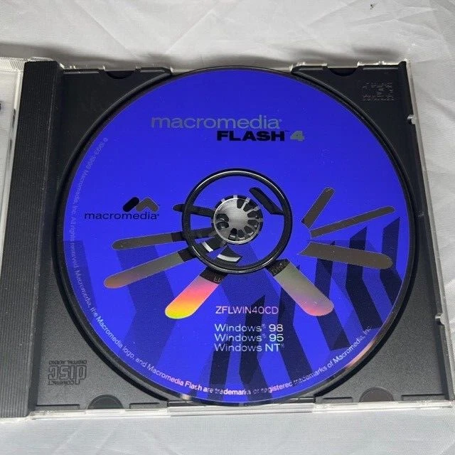 Macromedia Flash 4 CD Disc for Windows 98 95 NT ZFLWIN40CD - Image 1 of 1