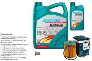 BOSCH Inspektionspaket 6L ADDINOL SUPER LIGHT 5W-40 für VW Golf III 1H1 2.8 VR6 - Bild 1 von 1