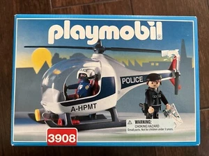 New 2002 Playmobil 3908 Police Helicopter with Police and Pilot  - Picture 1 of 7