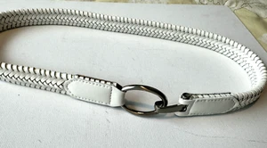 Ladies White Leather Braided Belt for Size Medium - Picture 1 of 1