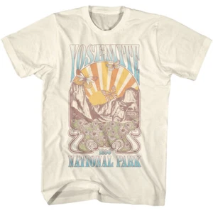 United States National Parks 1890 Yosemite Flowers & Butterflies Men's T Shirt - Picture 1 of 5