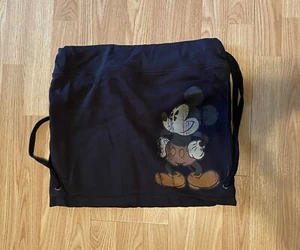 Disneyland Resort Mickey Mouse Black Cotton Bag Shoulder Drawstring XXL (WB9) - Picture 1 of 6