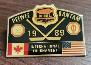 1989 Little NHL Welland Peewee Bantam International Canada USA Tournament Pin  - Picture 1 of 2