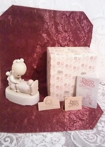 Precious Moments The Hand That Rocks The Future Music Box 1980 Dove Mark E-5204  - Picture 1 of 2
