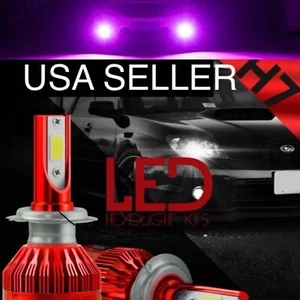 Morado PURPLE H7 LED Headlight Bulbs 12k opt7 12000k Replacement Lights Bulb Kit - Picture 1 of 6