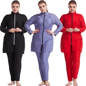 Plus Size Women Swimwear Modest Burkini Islamic Beachwear Muslim Swimsuit Arab - Picture 1 of 18