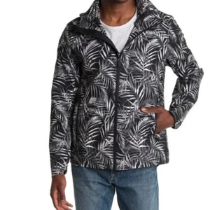 NWT! MICHAEL KORS Tropical Print 3L Hooded Windbreaker Jacket - Men's Size Small - Picture 1 of 16