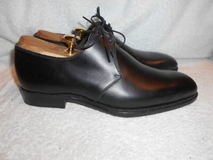 New Sid Mashburn Black 2 Eyelet Plain Toe Oxfords Bench Made In England 8.5L/8R - Picture 1 of 9