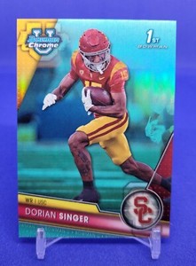 Dorian Singer 2023 Bowman University Chrome Aqua Refractor /299 USC Trojans