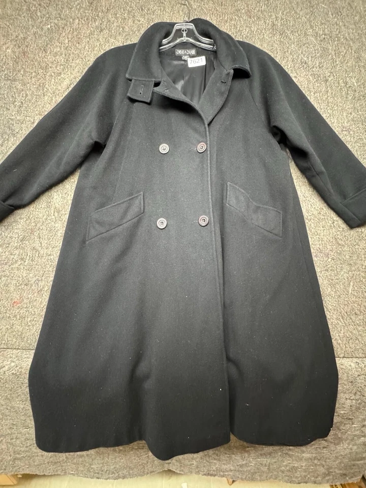 Steve by Searle Women’s Coat Alpaca Wool Black Long Overcoat Size 2 Made in USA - Image 1 of 4