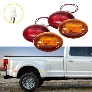 Fit 1999-2010 Ford F350 F450 Amber/Red Side Fender Marker Dually Bed LED Light - Picture 1 of 11