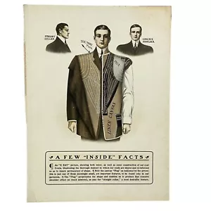 Antik 1908 Frühling/Sommer Herren Schneider Seite Anatomie des Anzugs 22"" x 16"" (groß) - Bild 1 von 18