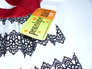 PENELOPE MACK Toddler Girls Party Dress 24M Black White Floral Red Bolero Jacket - Picture 1 of 3