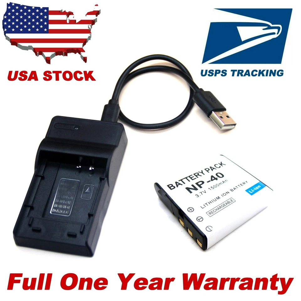 Battery Pack / USB Charger For BENQ DLI-202 D-Li217 DLi217 DV M21 DV M22 DV S21 - Image 1 of 1