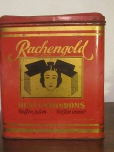 Alte Blechdose Rachengold Hustenbonbons Adolf Speck KG Karlsruhe - Bild 1 von 8