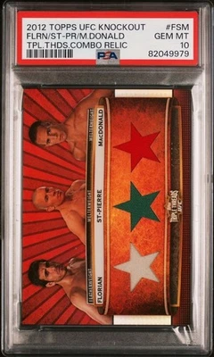 2012 UFC Knockout Triple Thds Combo Relic St-Pierre/Florian/MacDonald /36 PSA 10 - Image 1 of 2