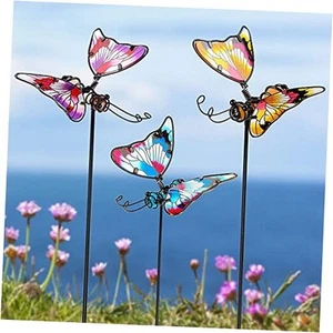  Set of 3 Butterfly Garden Stake Decor, 20 Inch Colorful Butterflies Stakes - Picture 1 of 8